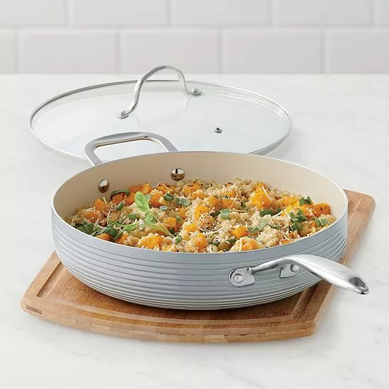 Food Network™ Farmstead 12-in. Covered Deep Skillet Gray 4 Food Network™ Farmstead 12-in. Covered Deep Skillet Gray - Image 2