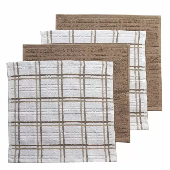 Food Network™ Plaid Dishcloth 4-pk. Aqua 4 Food Network™ Plaid Dishcloth 4-pk. Aqua - Image 2