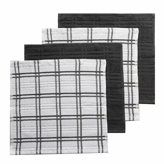 Food Network™ Plaid Dishcloth 4-pk. Aqua 6 Food Network™ Plaid Dishcloth 4-pk. Aqua - Image 4