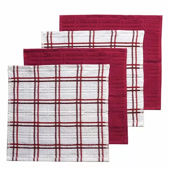 Food Network™ Plaid Dishcloth 4-pk. Aqua 7 Food Network™ Plaid Dishcloth 4-pk. Aqua - Image 5