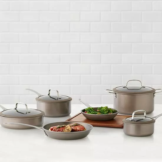 Food Network™ 10-pc. Textured Titanium Nonstick Cookware Set Silver 4 Food Network™ 10-pc. Textured Titanium Nonstick Cookware Set Silver - Image 2